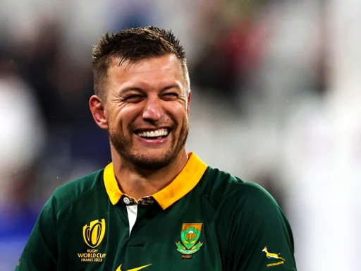 Handre Pollard, South African World Cup-winning fly-half, playing for Leicester Tigers during a Premiership match, preparing to leave the team at the end of the season. Rumored potential move to Japan."